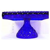 Cobalt 10in wide, 6in tall square cake stand