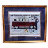 Framed 28x24 car paper advertising NO SHIP