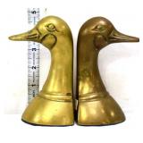Pair vintage brass 5in duck bookends