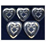 Lot of 5 heart chocolate molds