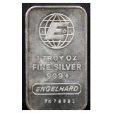 1 troy ounce Engelhard silver bar