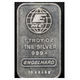 1 troy ounce Engelhard silver bar