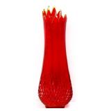 LE Smith amberina 20in diamond butt swung vase