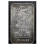 1 troy ounce Engelhard silver bar