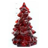 8in red glass Christmas tree