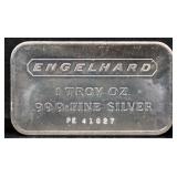 1 troy ounce Engelhard silver bar