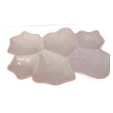 Jeanette pink milk glass 16in feather tray