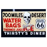 Metal embossed 14x8 Thirstys Diner sign
