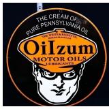12in porcelain round Oilzum sign
