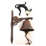 Cast iron black cat bell