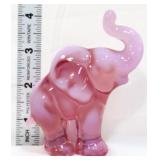 Fenton pink opalescent elephant figure