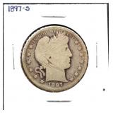 1897S barber half dollar