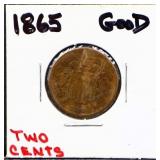 1865 2 cent coin