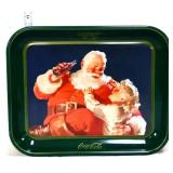 Metal 13x10.5 Coca Cola Santa tray