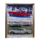 Framed 24x28 car paper advertising NO SHIP