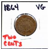 1864 2 cent coin