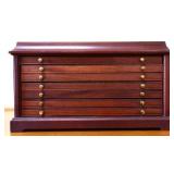 Wood 7 drawer coin cabinet