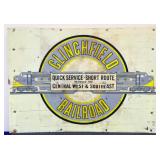Vtg metal 42.5x30 Clinchfield RR sign