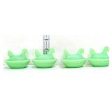 Lot of 4 jadeite glass mini hens on nest