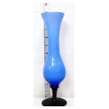 Vntg Empoli 2 tone baby blue/black glass vase
