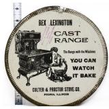 Vtg 9in Rex Lexington cardstock sign w metal frame