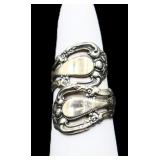 Sterling bent spoon ring
