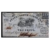 1866 State of NC, Raleigh 10 cent note