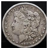 1880 Morgan silver dollar