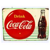 Vntg metal 27.25x19.5 Drink Coca Cola sign