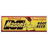 Metal 35.5x11.5 Mason Root Beer adv sign