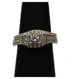 Sterling white sapphire wedding set, lab created