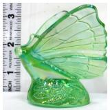 Fenton 3in green iridescent butterfly figure