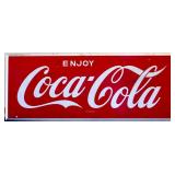 Vntg metal 61x24 Coca Cola adv sign NO SHIPPING