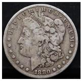 1880O Morgan silver dollar