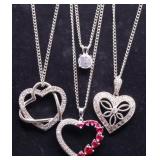 Lot of 4 gemstone necklaces, lab created