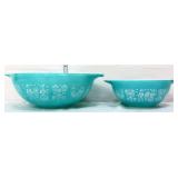 Lot of 2 vntg Pyrex butterprint mixing bowls