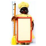 Vntg chalkware Americana chef notepad w/ baker hat