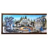 Vntg 70.5x31.5 Italian scene lighted art NO SHIP