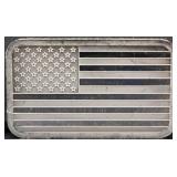 5 troy ounce American flag silver bar