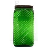 Vintage green glass canister jar