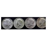 Lot of 4 1968 Kennedy half dollars