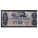 1860s Central Bank Of AL $2 note