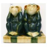 6in double monkey figural statue