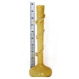 Murano 10in yellow w/ gold specks bud vase