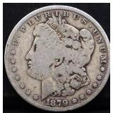 1879 Morgan silver dollar