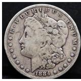 1884O Morgan silver dollar