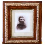 Vntg framed 27x31 man portrait NO SHIP