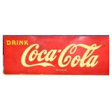 Vntg masonite 56x20 Coca Cola sign