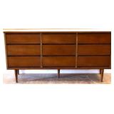 MCM Bassett flat front 9 drawer dresser