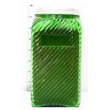 Vintage green glass canister jar